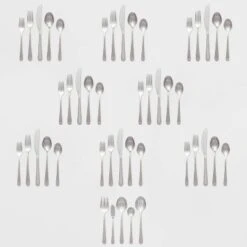 45pc Harrington Flatware Set Silver - Threshold™ -Threshold Shop GUEST 014afb64 117b 4392 b63f f9512793ab79