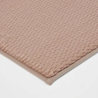 2pk Fuzzy Foam Bath Rug Brown - Threshold™ 4 2pk Fuzzy Foam Bath Rug Brown - Threshold™ - Image 2