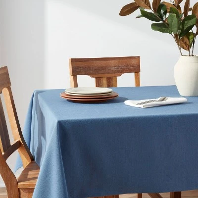 84" X 60" Cotton Tablecloth Blue - Threshold™ 3 84" X 60" Cotton Tablecloth Blue - Threshold™