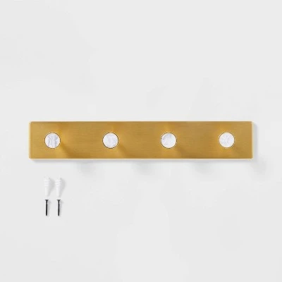 Metal And Faux Marble 4 Hooks Gold - Threshold™ 4 Metal And Faux Marble 4 Hooks Gold - Threshold™ - Image 2