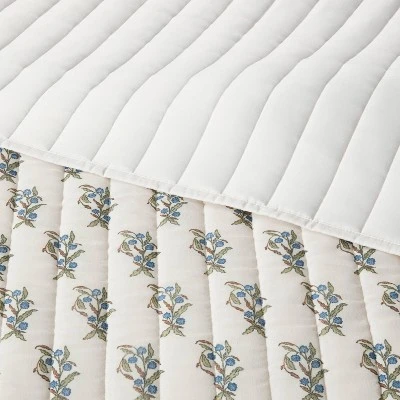 Voile Woodblock Printed Quilt Ivory - Threshold™ 4 Voile Woodblock Printed Quilt Ivory - Threshold™ - Image 2