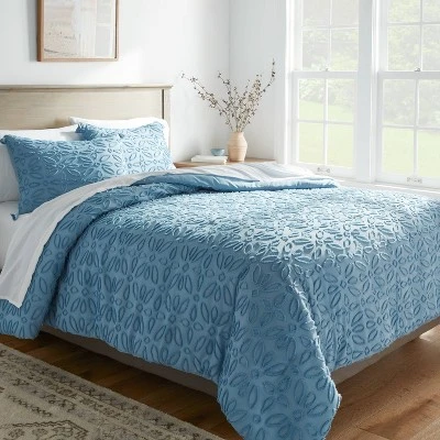 Clipped Jacquard Comforter & Sheet Bedding Set - Threshold™ 3 Clipped Jacquard Comforter & Sheet Bedding Set - Threshold™
