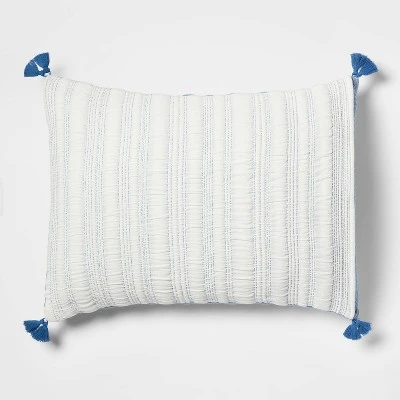 Reversible Matelassé Stitched Stripe Quilt Sham - Threshold™ 5 Reversible Matelassé Stitched Stripe Quilt Sham - Threshold™ - Image 3