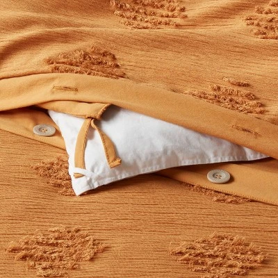 Tufted Diamond Crinkle Duvet Cover & Sham Set - Threshold™ 7 Tufted Diamond Crinkle Duvet Cover & Sham Set - Threshold™ - Image 5