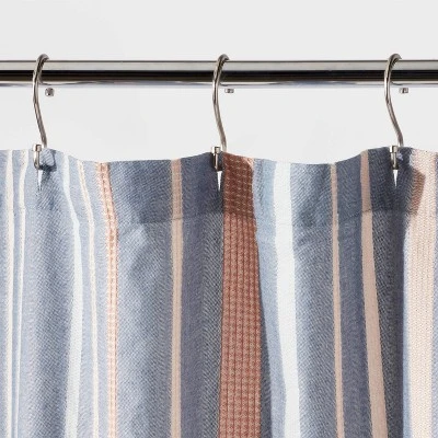 Seersucker Waffle Shower Curtain Blue - Threshold™ 4 Seersucker Waffle Shower Curtain Blue - Threshold™ - Image 2