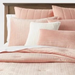 8pc Luxe Velvet Comforter Set Salmon Pink - Threshold™ -Threshold Shop GUEST 46352fa2 d486 4716 a950 090cc2da6259