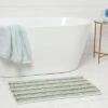 20"x32" Chenille Striped Bath Rug Dark Green - Threshold™