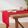 90" X 20" Cotton Textured Table Runner Red - Threshold™