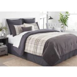 8pc Plaid With Corduroy Comforter Bedding Set Gray/Taupe - Threshold™ -Threshold Shop GUEST 4f8d88dd 871d 441f b923 14a927b0ba5f