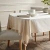 60" X 104" Cotton Slub Tablecloth With Tied Fringe Light Beige - Threshold™ -Threshold Shop GUEST 56b2d365 736f 469d 89ec 78b7c80706f9