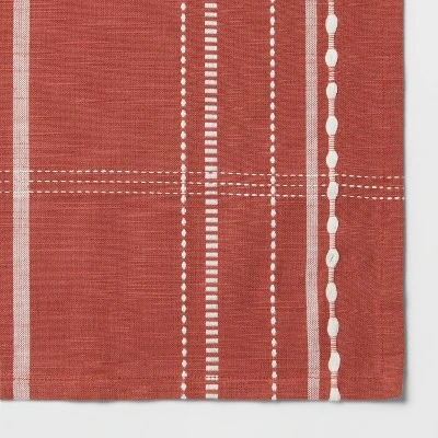 60"x84" Tablecloth Rust Plaid - Threshold™ 4 60"x84" Tablecloth Rust Plaid - Threshold™ - Image 2