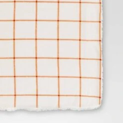 Windowpane Plush With Shearling Reverse Throw Blanket Cream/Orange - Threshold™ -Threshold Shop GUEST 6b3e488c 2c1c 4665 8270 5d70e83e6590