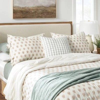 Lofty Cotton Slub Woodblock Print Floral Quilt Sham White/Mauve – Threshold™ Designed With Studio McGee 3 Lofty Cotton Slub Woodblock Print Floral Quilt Sham White/Mauve – Threshold™ Designed With Studio McGee