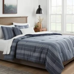 5pc Reversible Heathered Herringbone Stripe Comforter Set - Threshold™