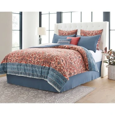 8pc Printed Paisley With Border Comforter Bedding Set Rose/Blue - Threshold™ 7 8pc Printed Paisley With Border Comforter Bedding Set Rose/Blue - Threshold™ - Image 5