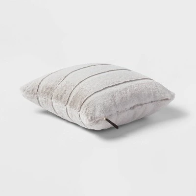 Square Faux Fur Channeled Decorative Throw Pillow - Threshold™ 4 Square Faux Fur Channeled Decorative Throw Pillow - Threshold™ - Image 2