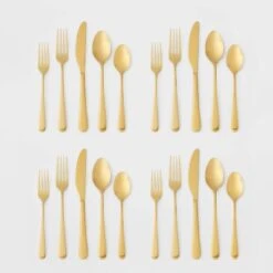 20pc Harrington Flatware Set Gold - Threshold™ -Threshold Shop GUEST 83f8ea2e 2885 4bf8 9e92 e1aa54e1e88c