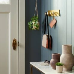 Metal And Faux Marble 4 Hooks Gold - Threshold™