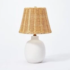 Ceramic Table Lamp With Rattan Shade White - Threshold™ Designed With Studio McGee 15 Ceramic Table Lamp With Rattan Shade White - Threshold™ Designed With Studio McGee -Threshold Shop GUEST 84601444 c7ee 424e 90ba b44c3bc125cd