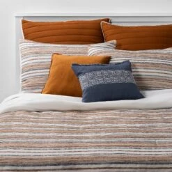 8pc Woven Stripe Comforter Bedding Set Blue/Orange/Off White - Threshold™ -Threshold Shop GUEST 876fc230 7cf5 4589 b2d9 820bcdb612cb