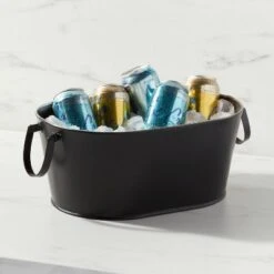 2.5gal Metal Beverage Tub Black - Threshold™