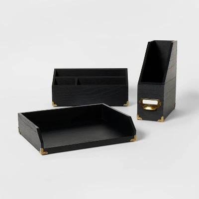 Wood Magazine File Black - Threshold™ 5 Wood Magazine File Black - Threshold™ - Image 3