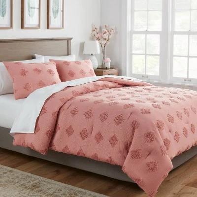 Tufted Diamond Crinkle Comforter & Sham Set - Threshold™ 3 Tufted Diamond Crinkle Comforter & Sham Set - Threshold™