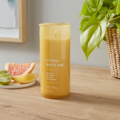 Wellness Jar Citrus And White Oak Candle Yellow - Threshold™ 3 Wellness Jar Citrus And White Oak Candle Yellow - Threshold™