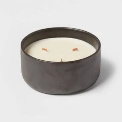 16oz Blackened Bowl Ceramic With Multi Woodwick And Dustcover Pumpkin Woods Candle Black - Threshold™ -Threshold Shop GUEST 9f6f52e2 6649 4a81 bfb6 0ee76311d960