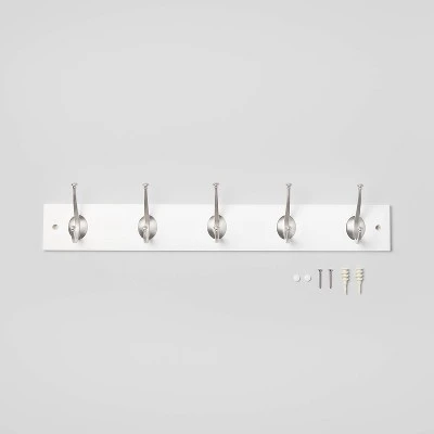 New Traditional 5 Hooks Rail Silver/Ivory - Threshold™ 4 New Traditional 5 Hooks Rail Silver/Ivory - Threshold™ - Image 2