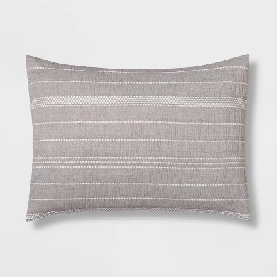 12pc Chambray Matelasse Stripe Comforter & Sheet Bedding Set Gray - Threshold™ 9 12pc Chambray Matelasse Stripe Comforter & Sheet Bedding Set Gray - Threshold™ - Image 7