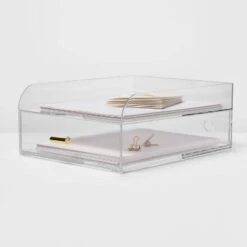 Acrylic Large Paper Tray With Drawer - Threshold™