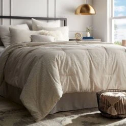 8pc Luxe Jacquard Snow Leopard Comforter Set Beige - Threshold™