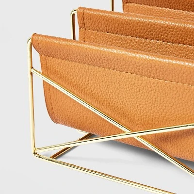 Faux Leather Letter Organizer Brown - Threshold™ 4 Faux Leather Letter Organizer Brown - Threshold™ - Image 2