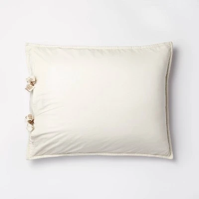 Lofty Cotton Slub Woodblock Print Floral Quilt Sham White/Mauve – Threshold™ Designed With Studio McGee 5 Lofty Cotton Slub Woodblock Print Floral Quilt Sham White/Mauve – Threshold™ Designed With Studio McGee - Image 3