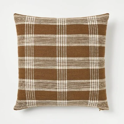 Woven Plaid Square Throw Pillow With Zipper Pull - Threshold™ Designed With Studio McGee 6 Woven Plaid Square Throw Pillow With Zipper Pull - Threshold™ Designed With Studio McGee - Image 4