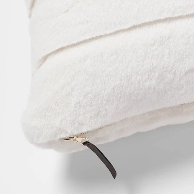Oversized Oblong Faux Fur Channeled Decorative Throw Pillow - Threshold™ 5 Oversized Oblong Faux Fur Channeled Decorative Throw Pillow - Threshold™ - Image 3