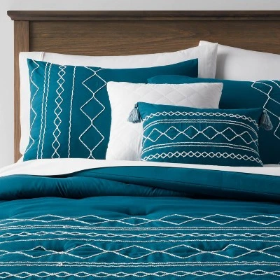 5pc Diamond Stitch Comforter Bedding Set Dark Teal Blue - Threshold™ 9 5pc Diamond Stitch Comforter Bedding Set Dark Teal Blue - Threshold™ - Image 7