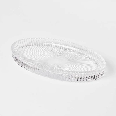 Ribbed Glass Vanity Tray Clear - Threshold™ 5 Ribbed Glass Vanity Tray Clear - Threshold™ - Image 3