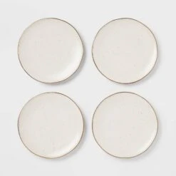 4pk Ceramic App Dining Plates Ivory/Gold - Threshold™ -Threshold Shop GUEST c41fd338 9b7e 4914 8b60 3094f7097daa