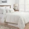 8pc Tufted Broken Stripe Comforter Bedding Set White - Threshold™
