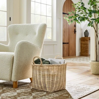 Medium Rattan Basket With Handles - Threshold™ Designed With Studio McGee 3 Medium Rattan Basket With Handles - Threshold™ Designed With Studio McGee