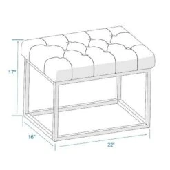 Trubeck Tufted Metal Base Ottoman Faux Leather - Threshold™ -Threshold Shop GUEST d17719f8 668a 4aa2 a474 ca4180dd0d04