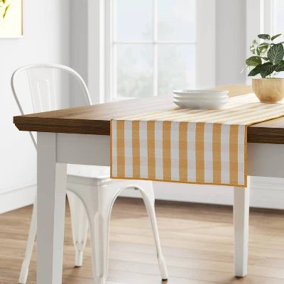 Cotton Gingham Check Table Runner Yellow - Threshold™ 3 Cotton Gingham Check Table Runner Yellow - Threshold™