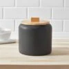 Medium Stoneware Tilley Food Storage Canister With Wood Lid Black - Threshold™ -Threshold Shop GUEST d2595bae e5a1 40fc 9ca6 3c1cac679e02