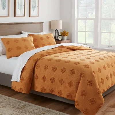 Tufted Diamond Crinkle Duvet Cover & Sham Set - Threshold™ 3 Tufted Diamond Crinkle Duvet Cover & Sham Set - Threshold™