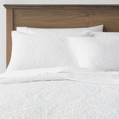 Garment Washed Paisley Stitch Quilt Sham - Threshold™ 3 Garment Washed Paisley Stitch Quilt Sham - Threshold™