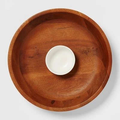 2pc Ceramic Signature Chip And Dip Serving Bowl - Threshold™ 4 2pc Ceramic Signature Chip And Dip Serving Bowl - Threshold™ - Image 2