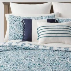12pc Reversible Paisley Print Comforter & Sheets Set Blue/Dark Teal Blue - Threshold™ -Threshold Shop GUEST e3f1ec9a 3b66 4053 b0fe 00d8eb4ecda8