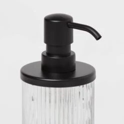 Ribbed Glass Soap Pump Black - Threshold™ -Threshold Shop GUEST ed4a781d 52e5 419c 8916 2dc25dd449ee